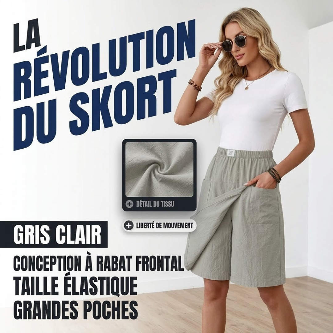Libertine™ - Jupe-short taille élastique poches liberté active