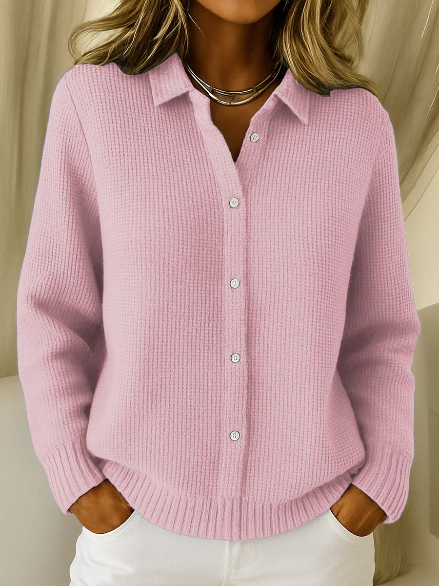Betsy | Klassieke Gebreide Knopen Cardigan