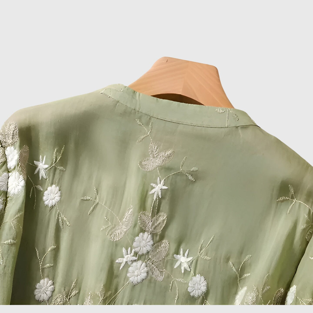 Nellie™ | Haut Elégant à Fleurs Brodées