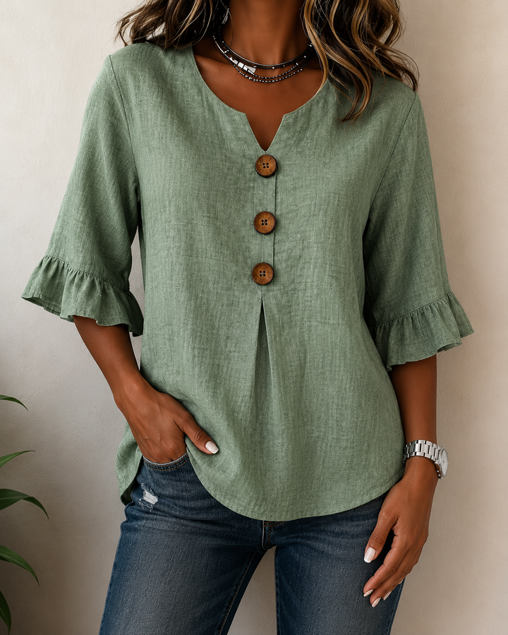 Castille | Blouse boutonnée qui camoufle le ventre