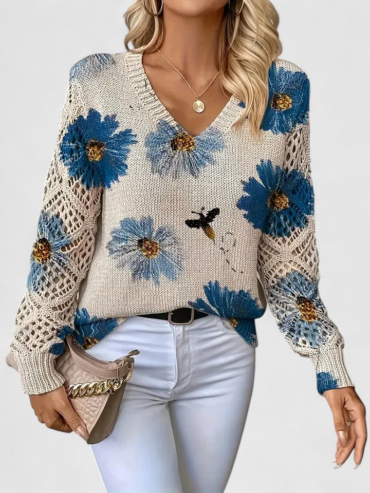 Eva | Pull élégant à motif floral