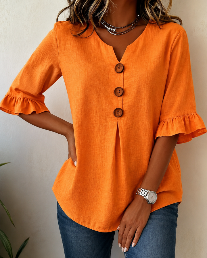 Castille | Blouse boutonnée qui camoufle le ventre