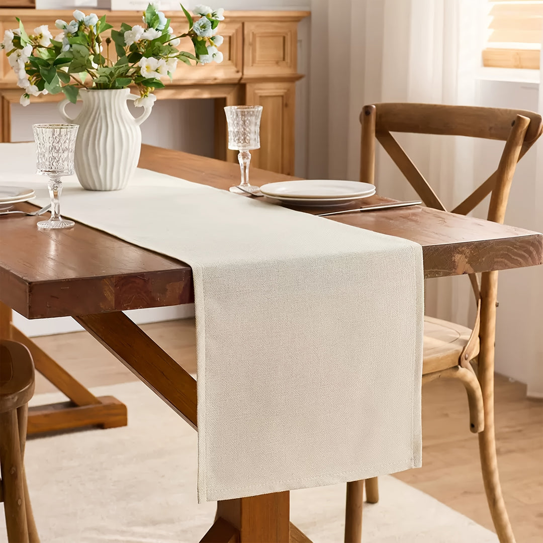 1 stuks/Nordic Ins Linnen Blanco Tafelkleed Decoratie, Blanco Linnen Tafelkleed Eettafel Woonkamer Veelzijdig Zachte Inrichting Tafelkleed, Vier Seizoenen Kussenhoes Modern Minimalistisch Vierkant Kussenhoes Combinatie Tafelkleed Linnen Tafelkleed