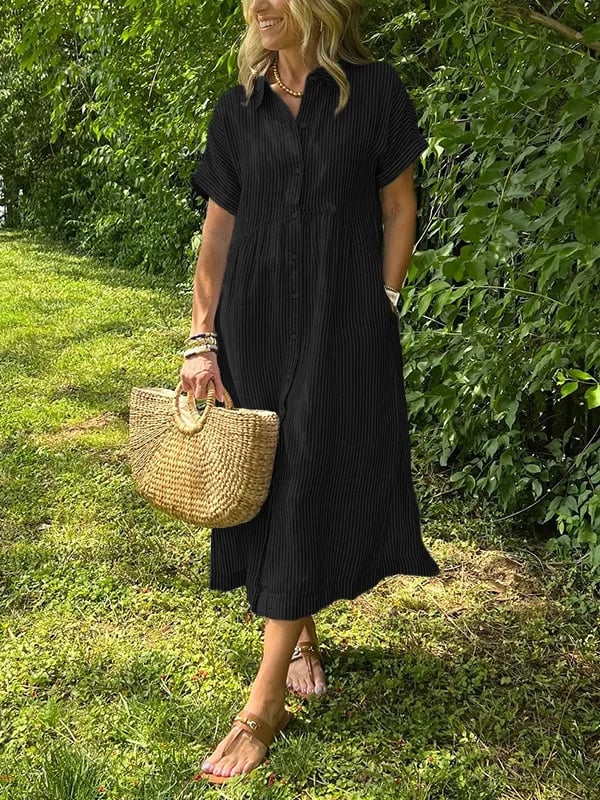 Saar | Robe-chemise rayée à poches