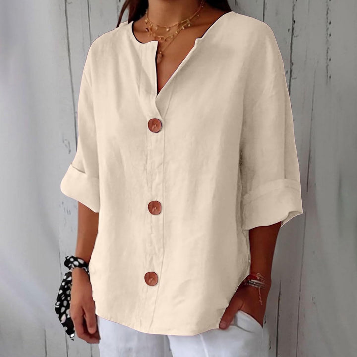 Adriana | Losvallende linnen blouse