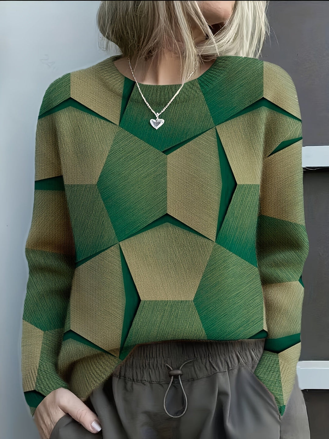 LUCIA – PULL EN MAILLE GEOMETRIQUE À BLOCS DE COULEURS