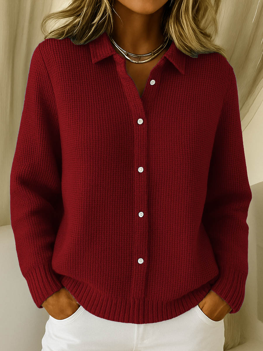 Betsy | Klassieke Gebreide Knopen Cardigan