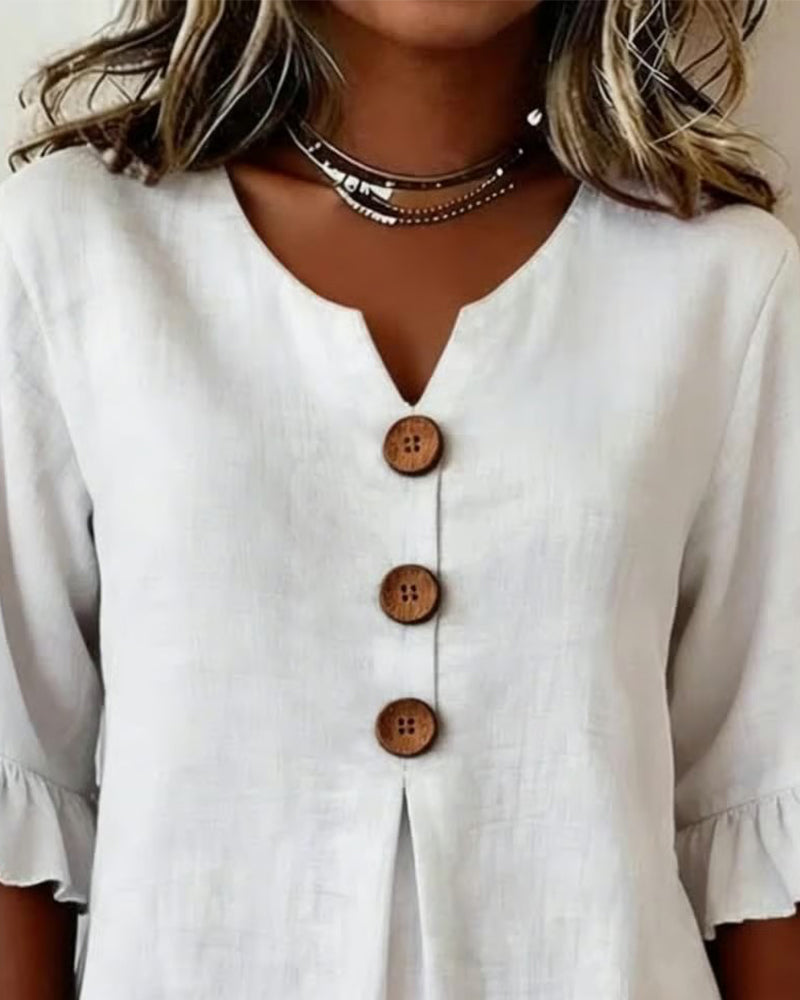 Castille | Blouse boutonnée qui camoufle le ventre