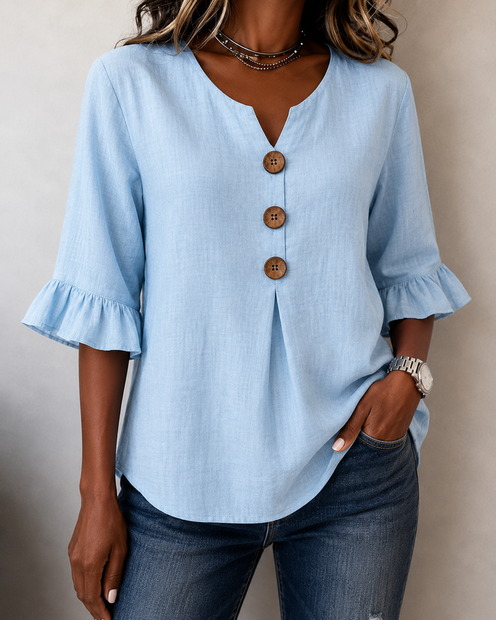 Castille | Blouse boutonnée qui camoufle le ventre