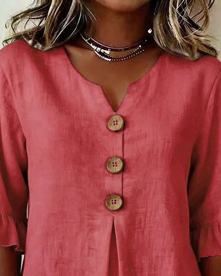 Castille | Blouse boutonnée qui camoufle le ventre