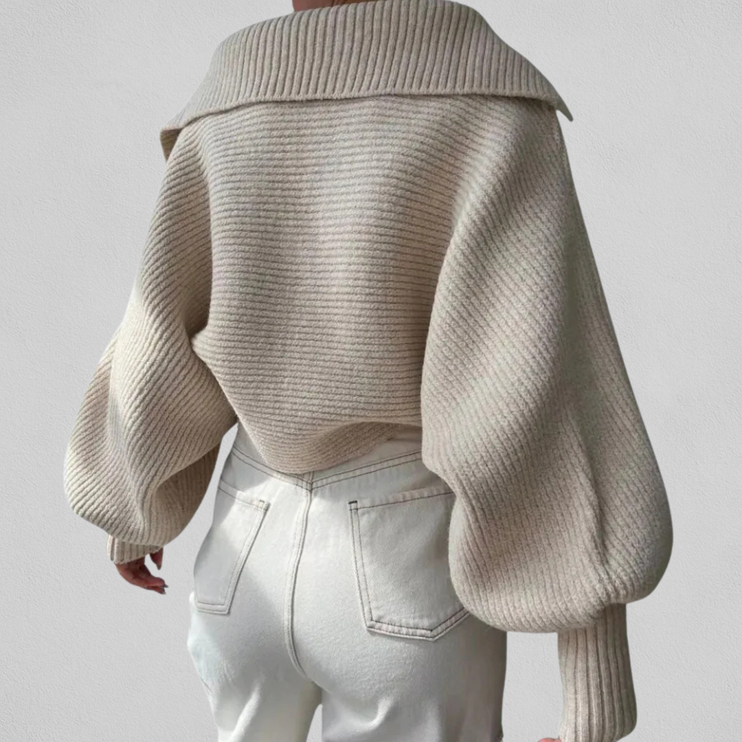 Pull à col en V et coupe ample pour femmes