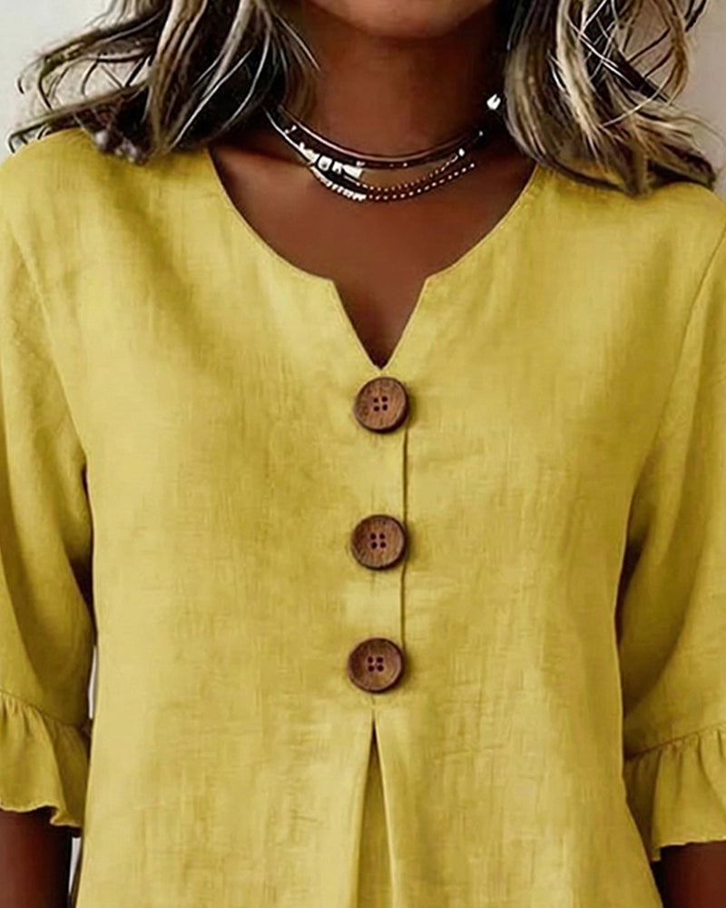 Castille | Blouse boutonnée qui camoufle le ventre