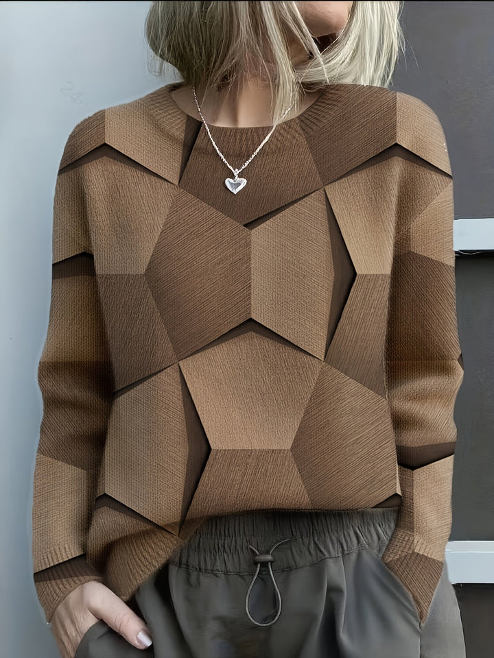 LUCIA – PULL EN MAILLE GEOMETRIQUE À BLOCS DE COULEURS