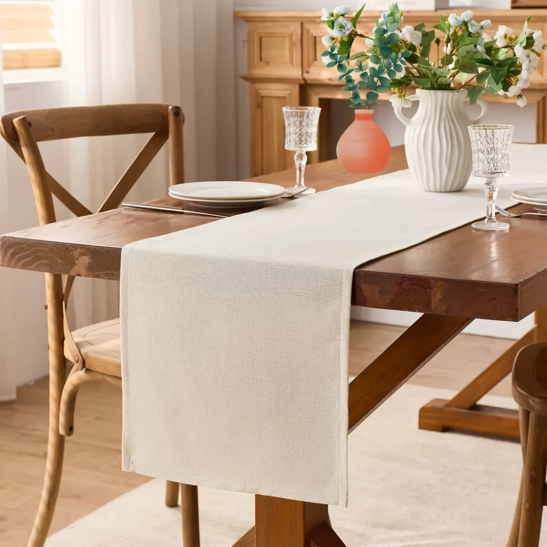 1 stuks/Nordic Ins Linnen Blanco Tafelkleed Decoratie, Blanco Linnen Tafelkleed Eettafel Woonkamer Veelzijdig Zachte Inrichting Tafelkleed, Vier Seizoenen Kussenhoes Modern Minimalistisch Vierkant Kussenhoes Combinatie Tafelkleed Linnen Tafelkleed