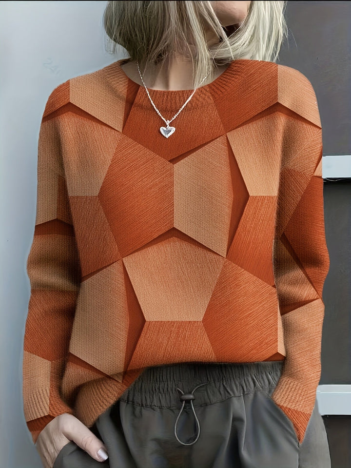 LUCIA – PULL EN MAILLE GEOMETRIQUE À BLOCS DE COULEURS