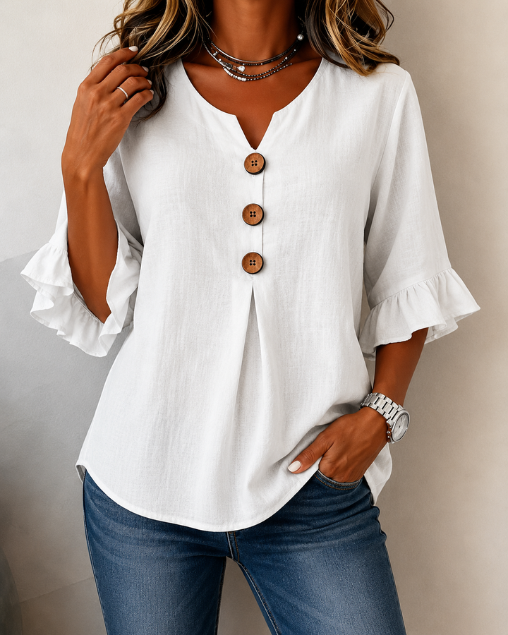 Castille | Blouse boutonnée qui camoufle le ventre