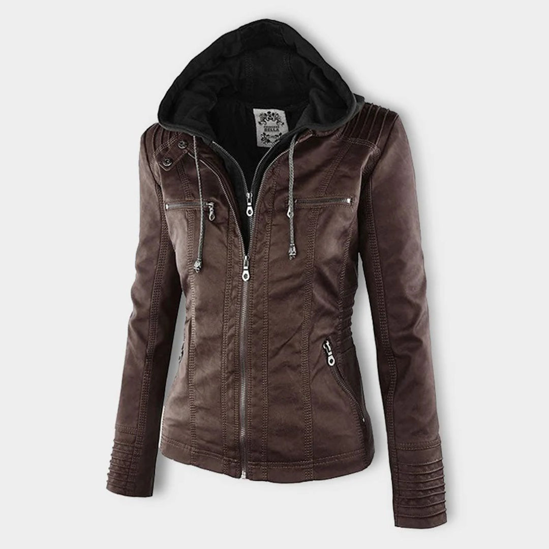 Eva™ | Veste en cuir élégante avec capuche
