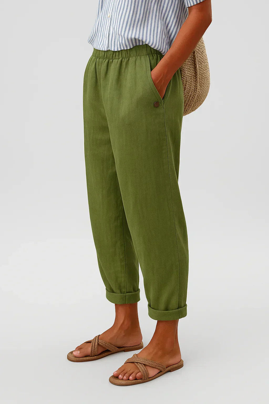 Edith - Pantalon Léger et Lin et Coton Élégant