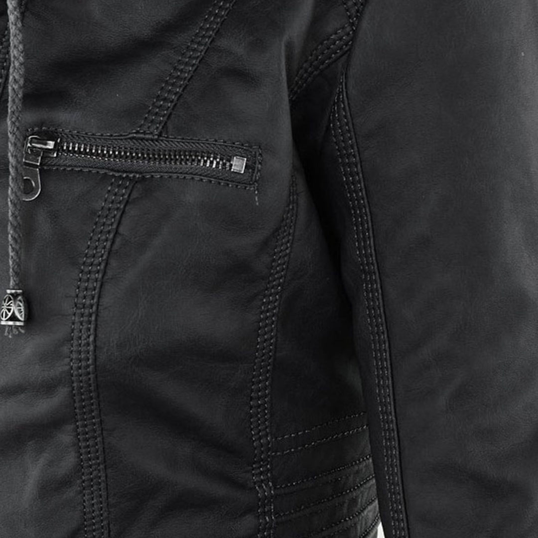 Eva™ | Veste en cuir élégante avec capuche