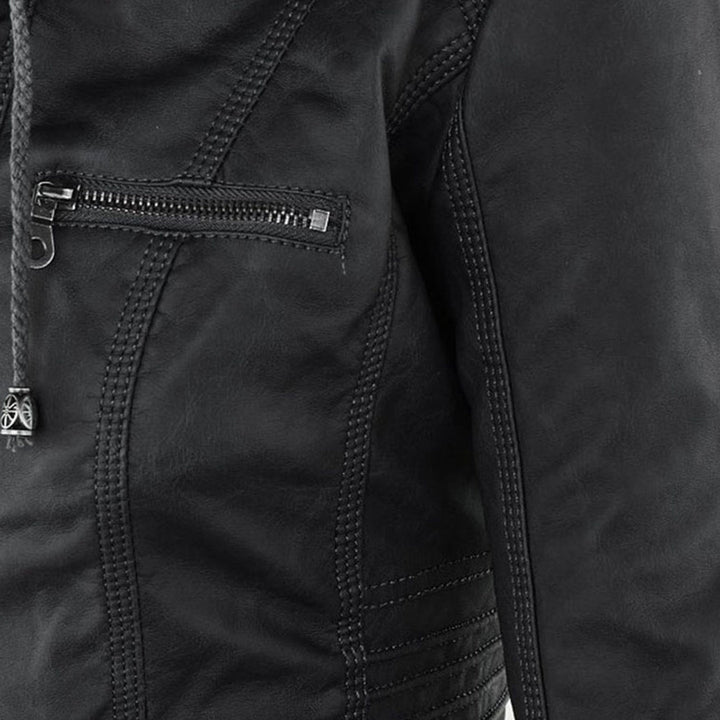 Eva™ | Veste en cuir élégante avec capuche