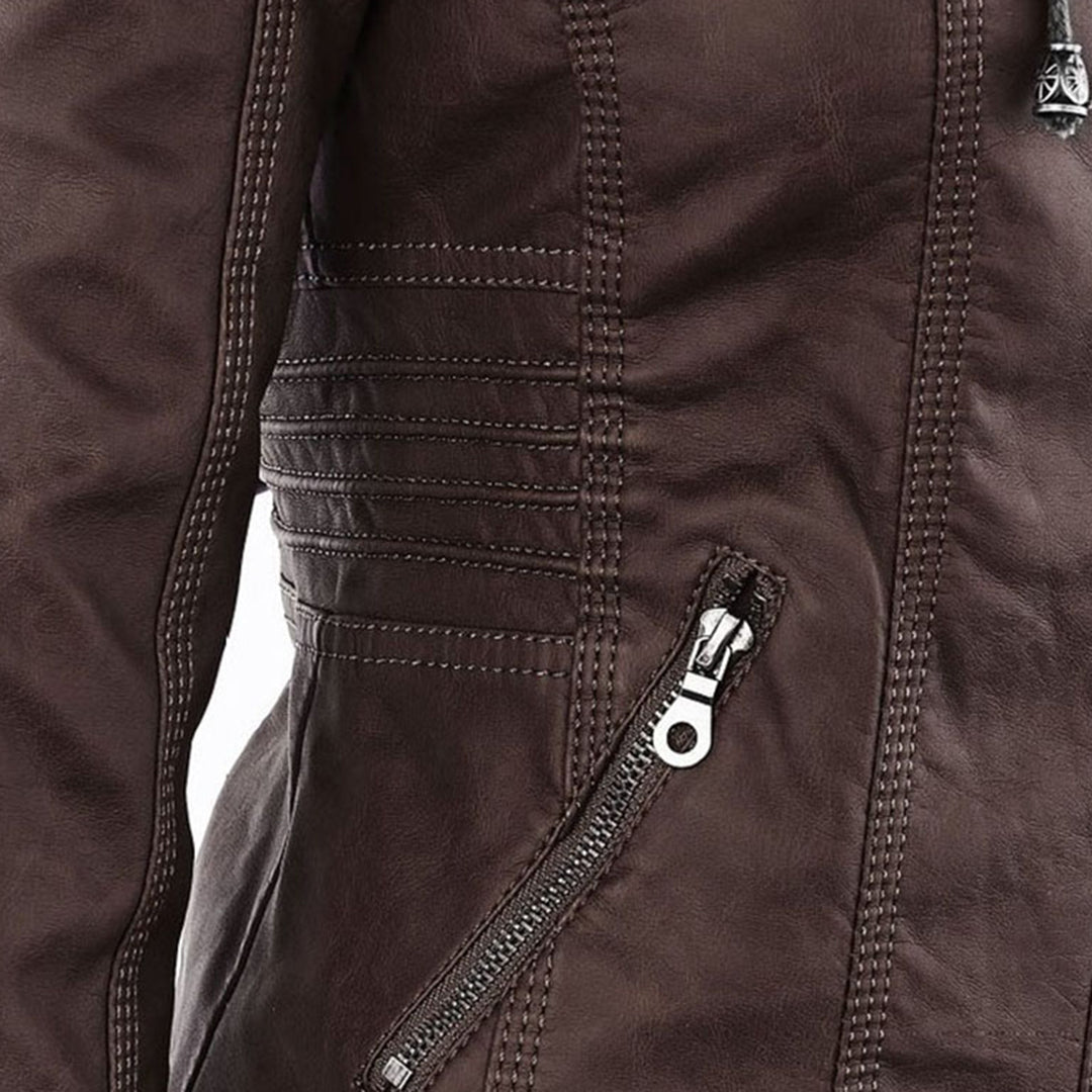 Eva™ | Veste en cuir élégante avec capuche