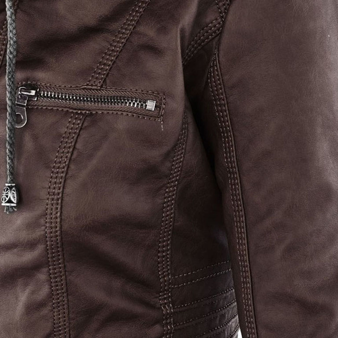 Eva™ | Veste en cuir élégante avec capuche