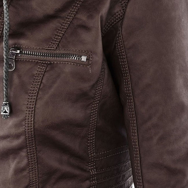 Eva™ | Veste en cuir élégante avec capuche