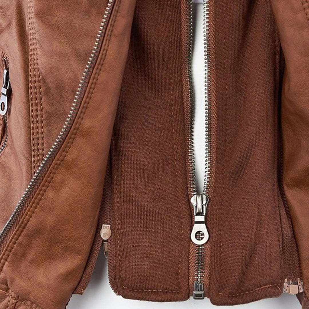 Eva™ | Veste en cuir élégante avec capuche