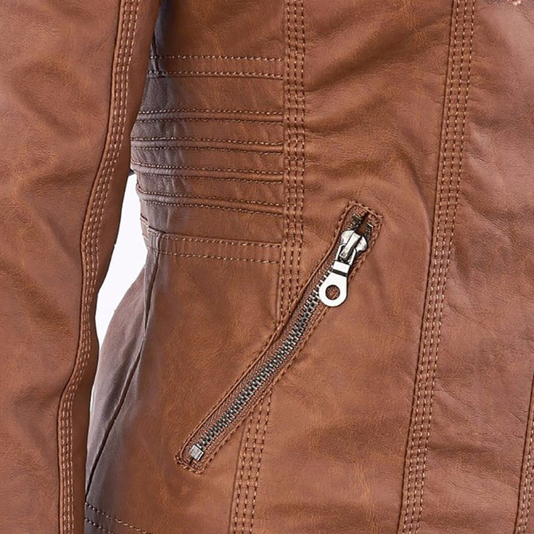Eva™ | Veste en cuir élégante avec capuche