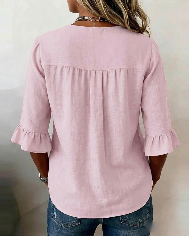 Castille | Blouse boutonnée qui camoufle le ventre
