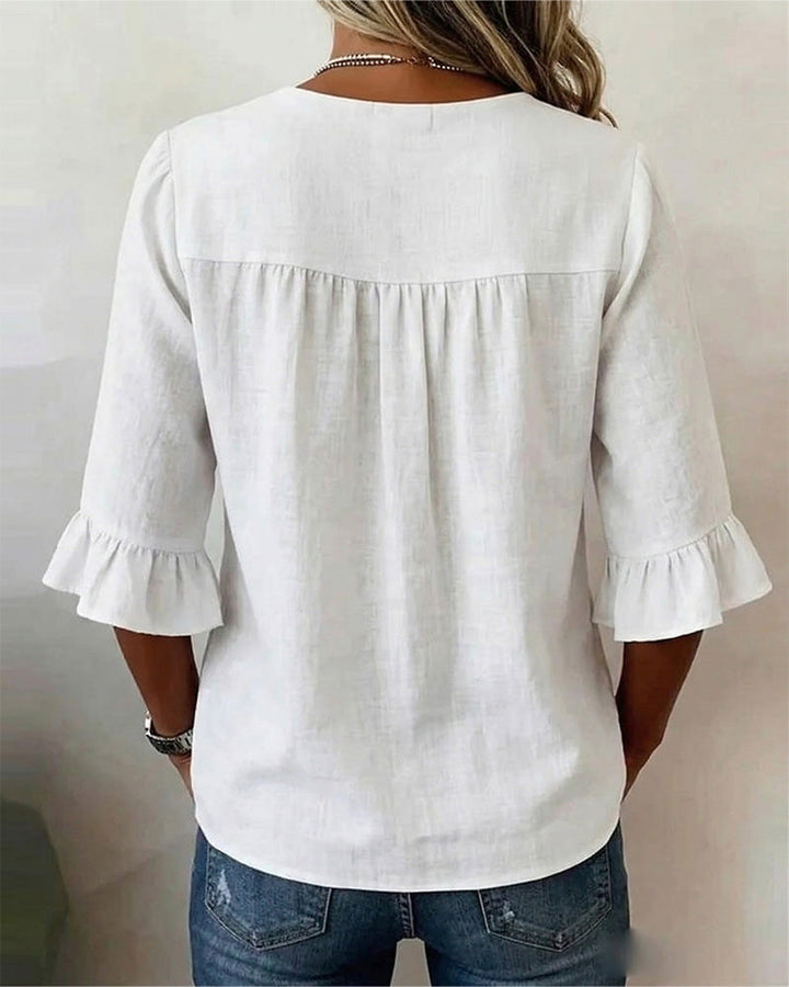 Castille | Blouse boutonnée qui camoufle le ventre