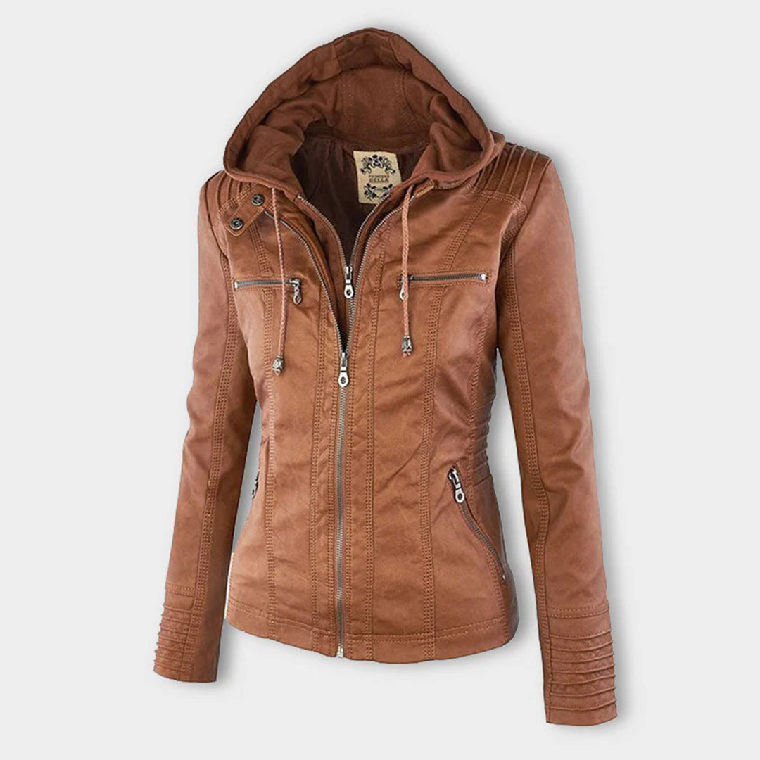 Eva™ | Veste en cuir élégante avec capuche