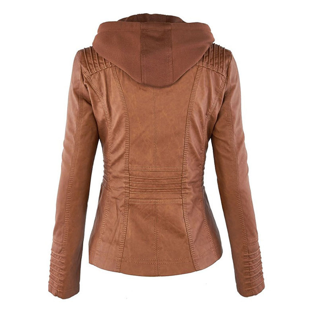 Eva™ | Veste en cuir élégante avec capuche