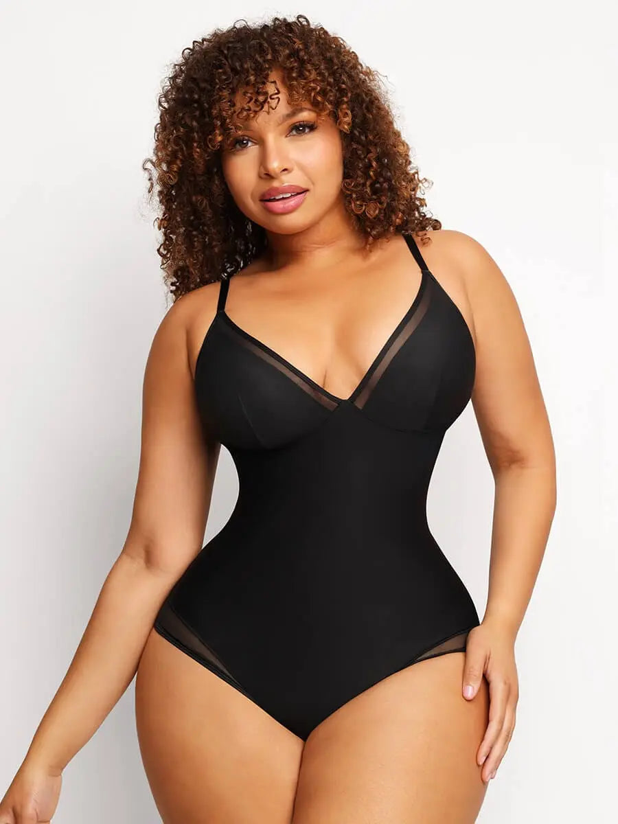 Bloom ™ | Deep V-Neck Mesh  Bodysuit