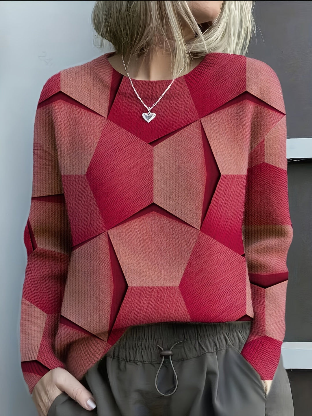 LUCIA – PULL EN MAILLE GEOMETRIQUE À BLOCS DE COULEURS