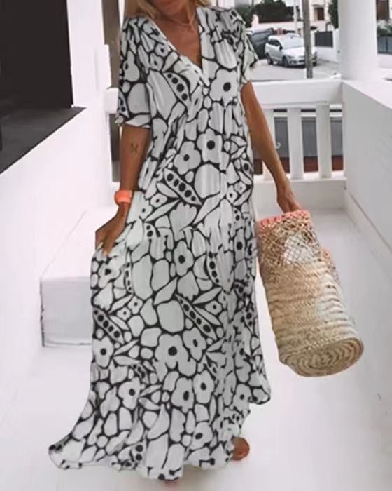 Anna | Robe style Ibiza à imprimé floral bohème