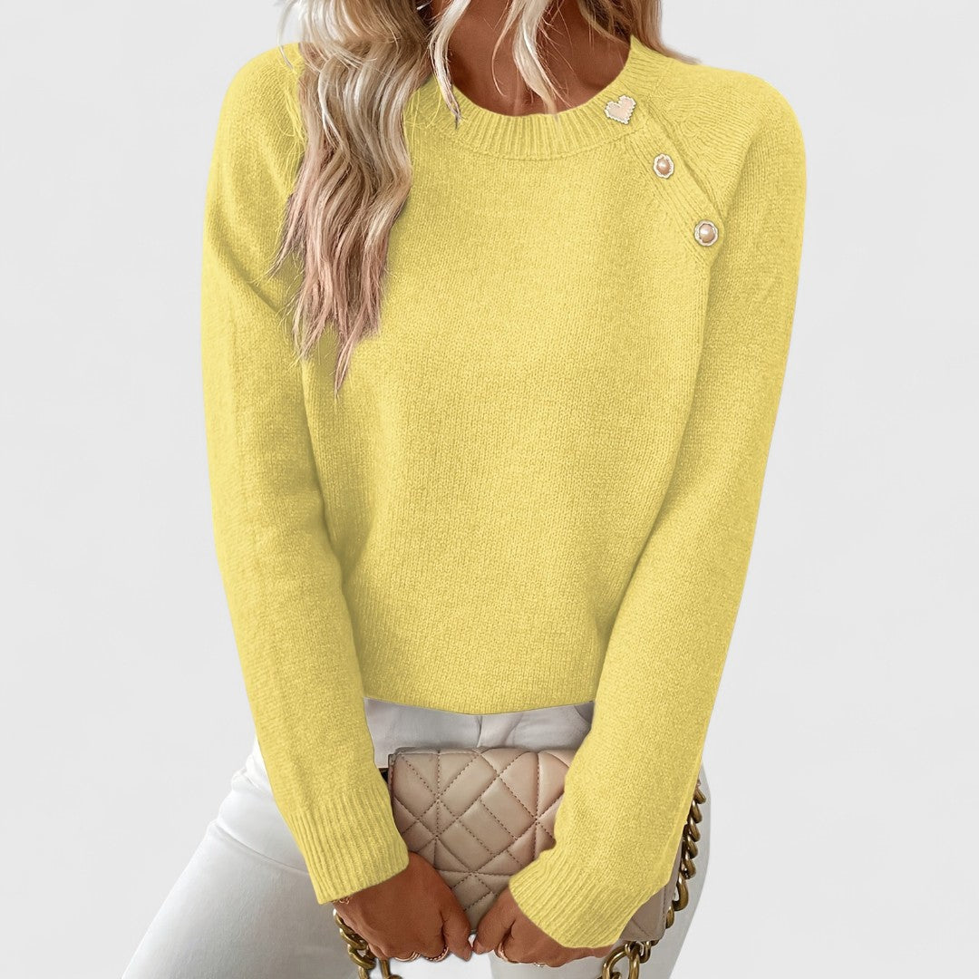 Adrielle | Fijne trui met knoopdetails