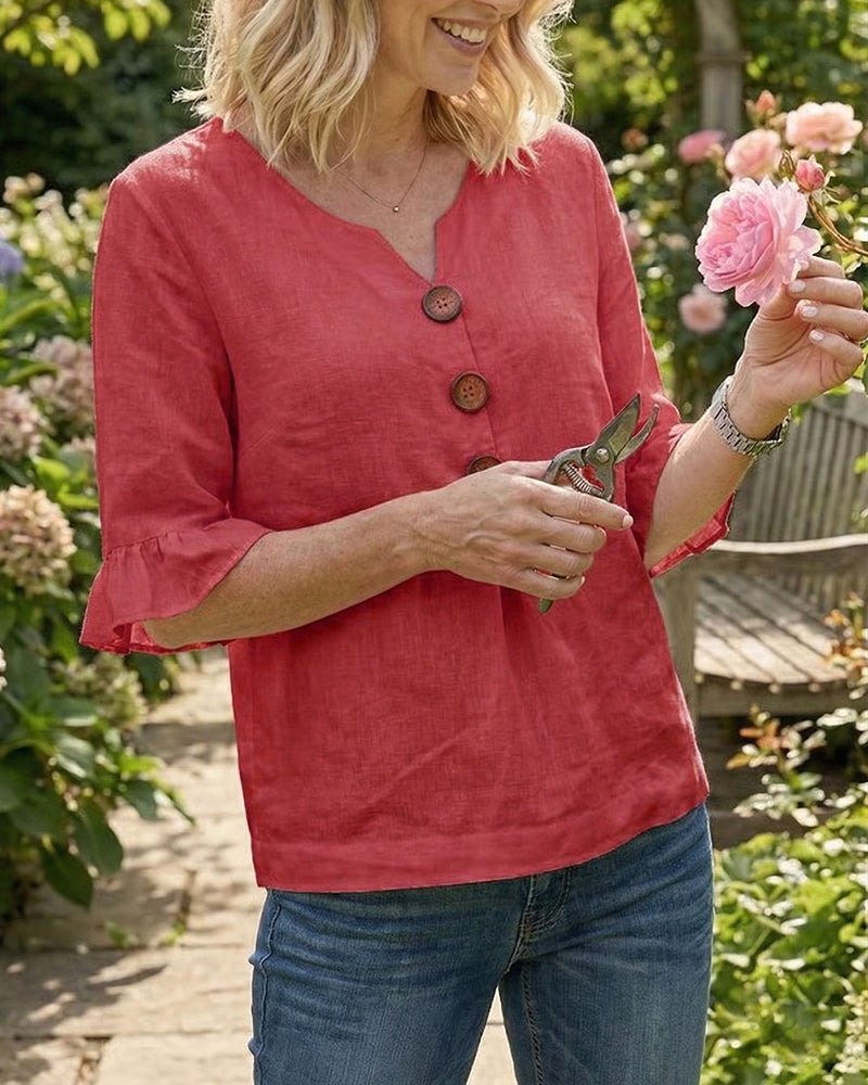 Castille | Blouse boutonnée qui camoufle le ventre