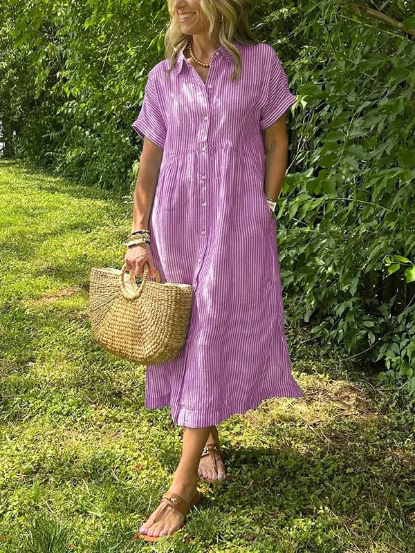 Saar | Robe-chemise rayée à poches