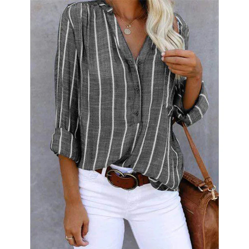 Annie | Blouse rayée boutonnée élégante