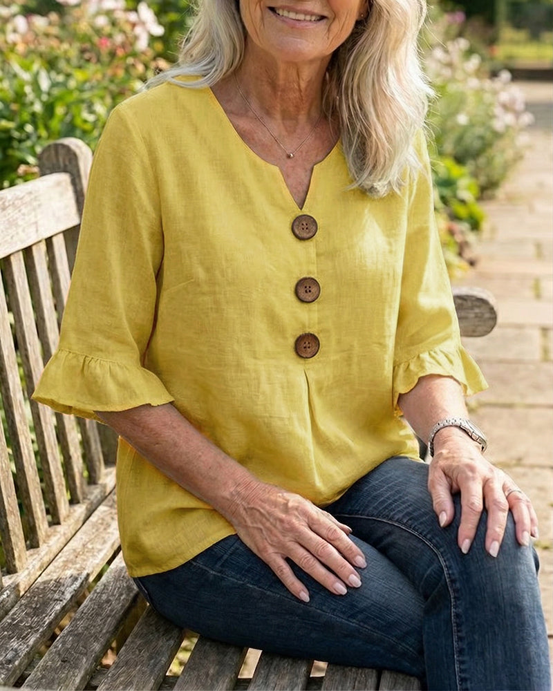Castille | Blouse boutonnée qui camoufle le ventre