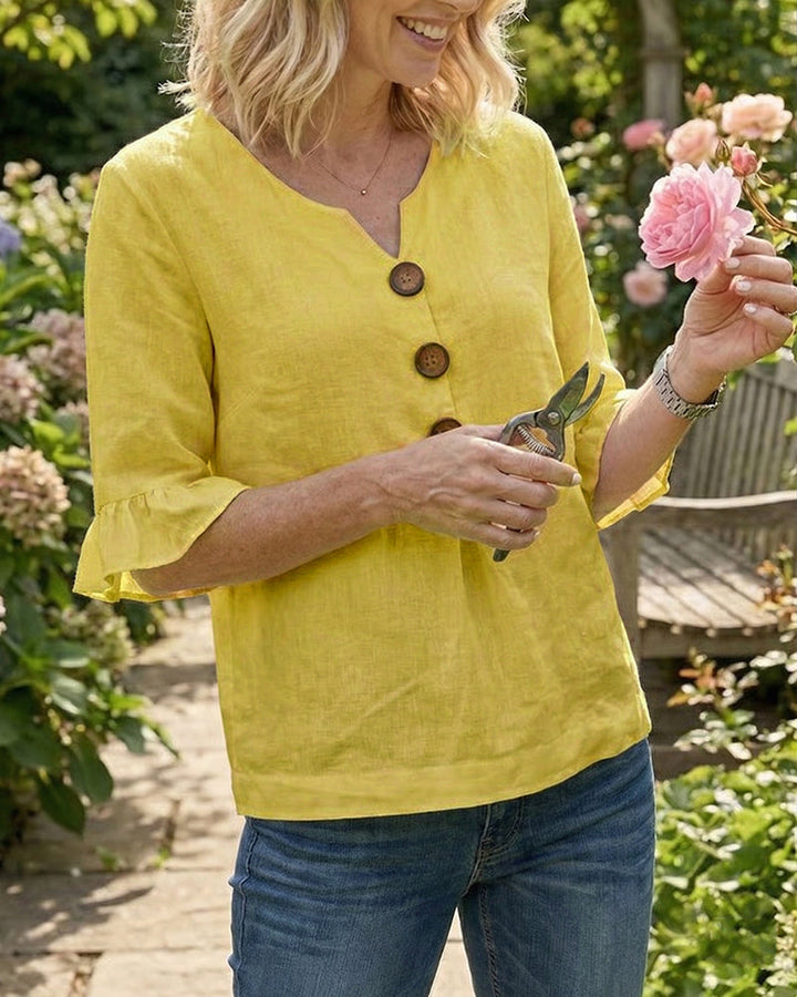 Castille | Blouse boutonnée qui camoufle le ventre
