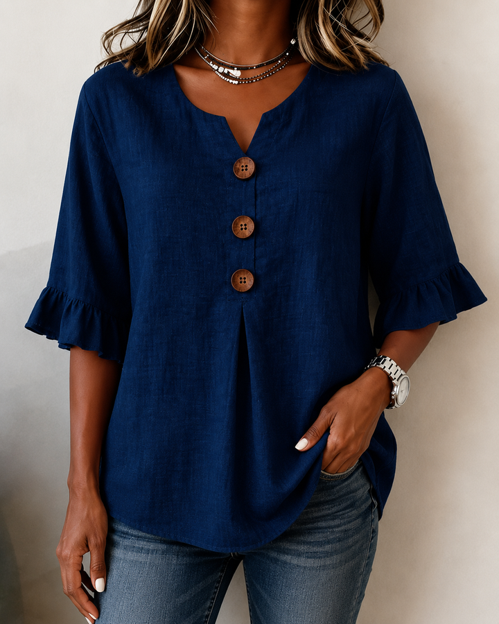 Castille | Blouse boutonnée qui camoufle le ventre