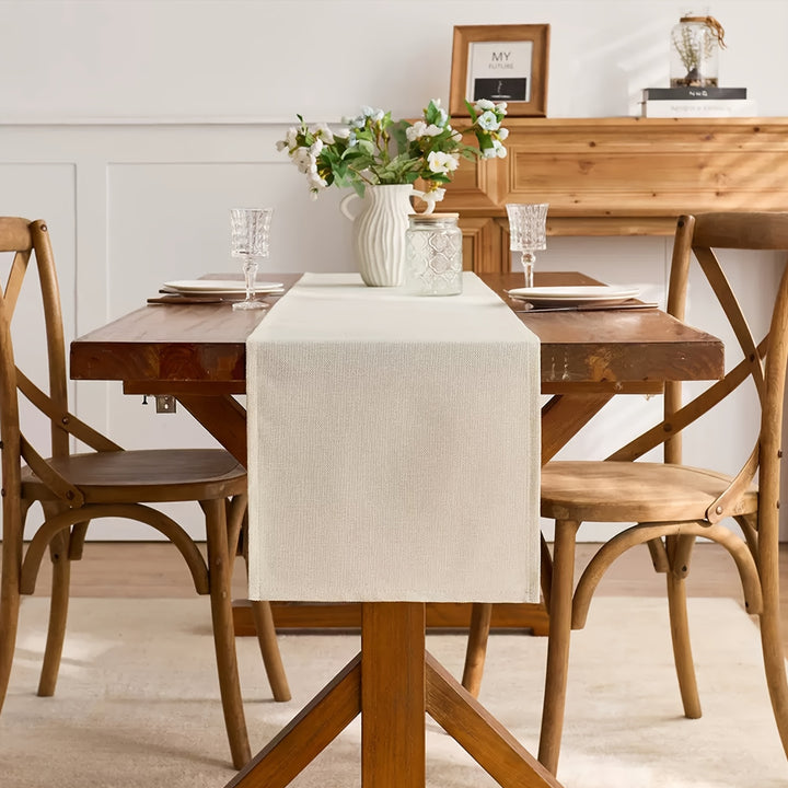 1 stuks/Nordic Ins Linnen Blanco Tafelkleed Decoratie, Blanco Linnen Tafelkleed Eettafel Woonkamer Veelzijdig Zachte Inrichting Tafelkleed, Vier Seizoenen Kussenhoes Modern Minimalistisch Vierkant Kussenhoes Combinatie Tafelkleed Linnen Tafelkleed