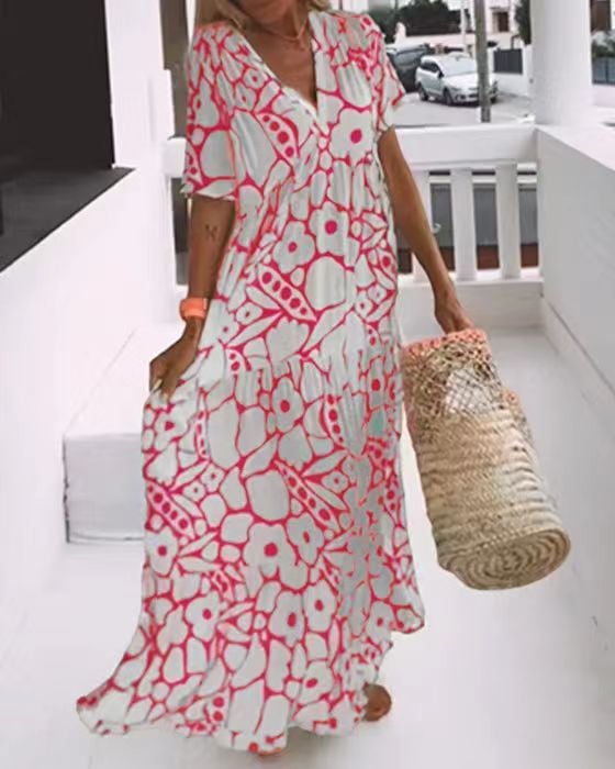 Anna | Robe style Ibiza à imprimé floral bohème
