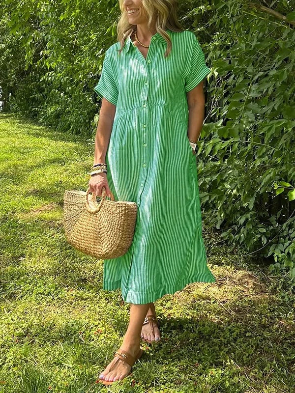Saar | Robe-chemise rayée à poches