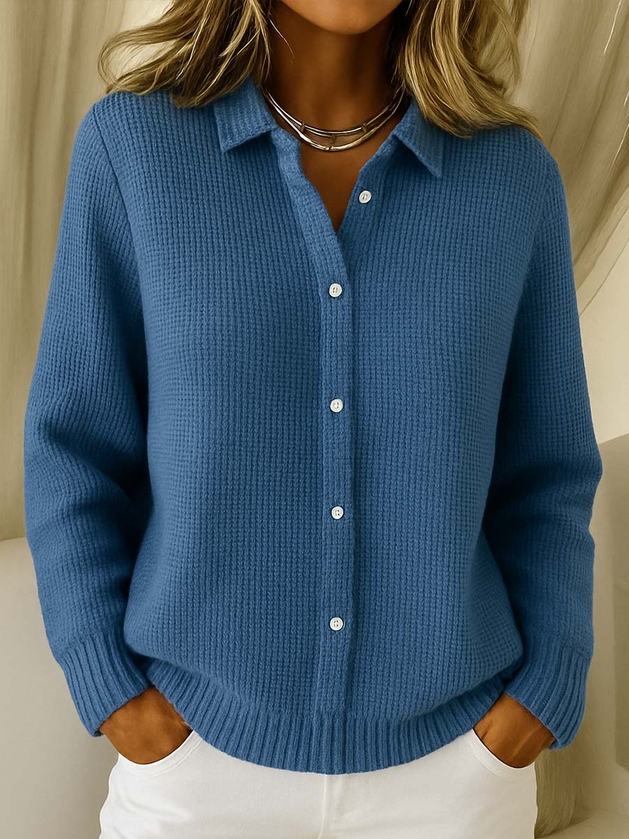 Betsy | Klassieke Gebreide Knopen Cardigan